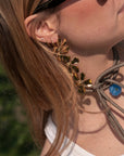 Gold Button Earrings