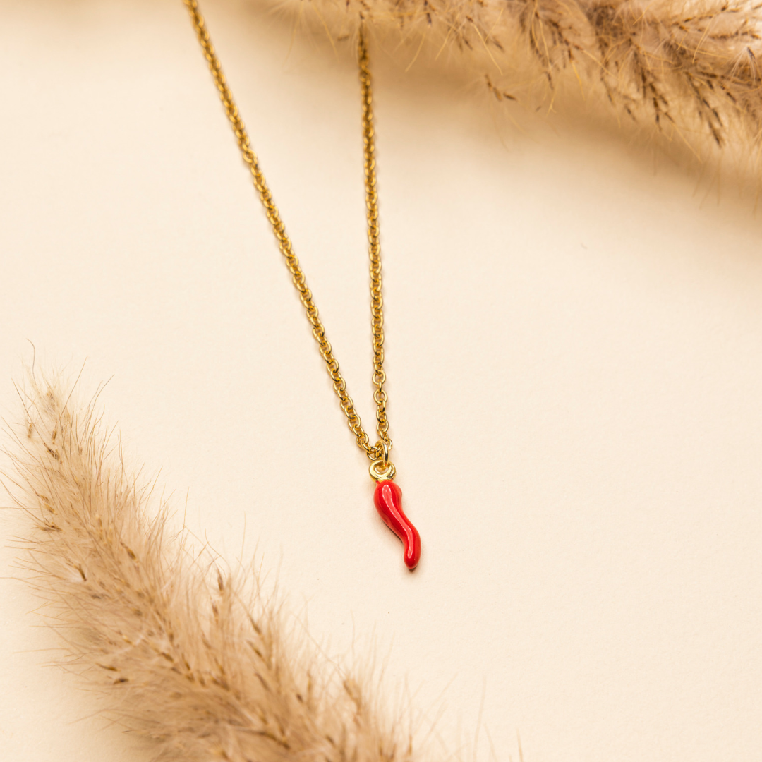 Collana Cacciadiavoli con ciondolo peperoncino portafortuna - Bon.Vi Gioielli