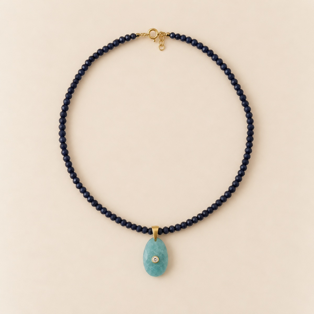 Collana Mirtillo pietra azzurra