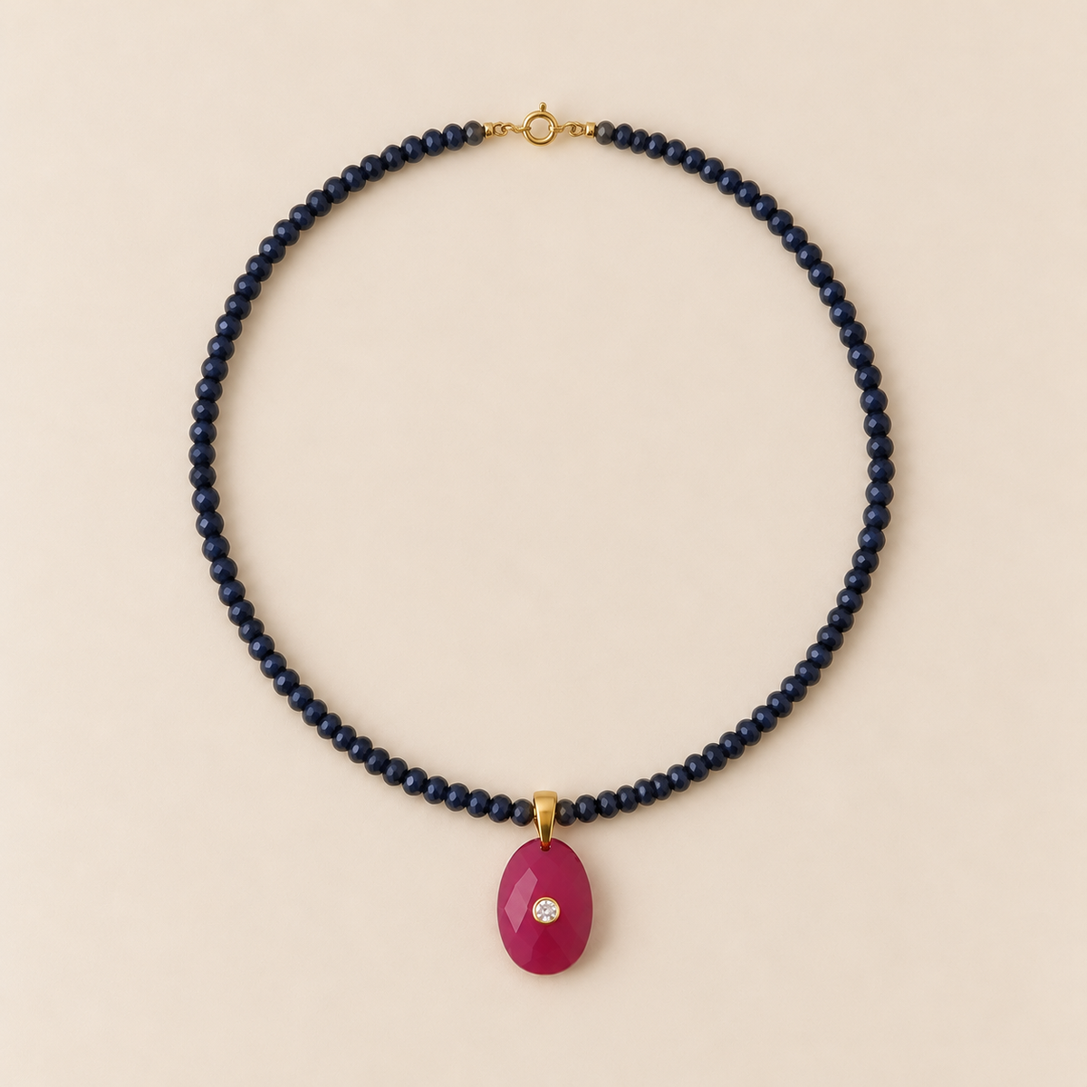 Collana Mirtillo pietra rossa