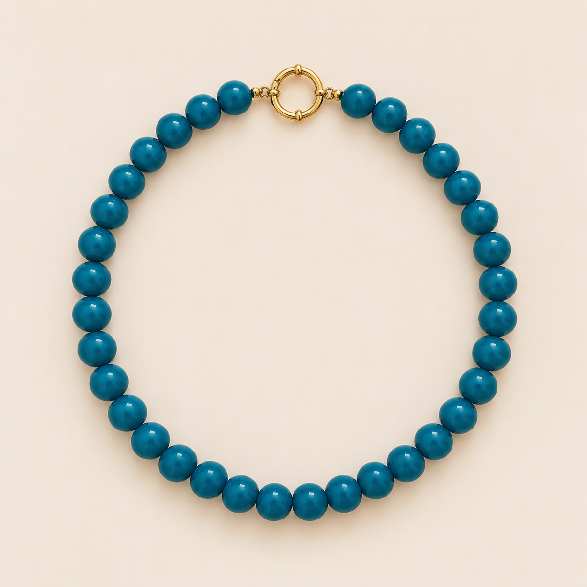 Collana Nocciola Blu Petrolio