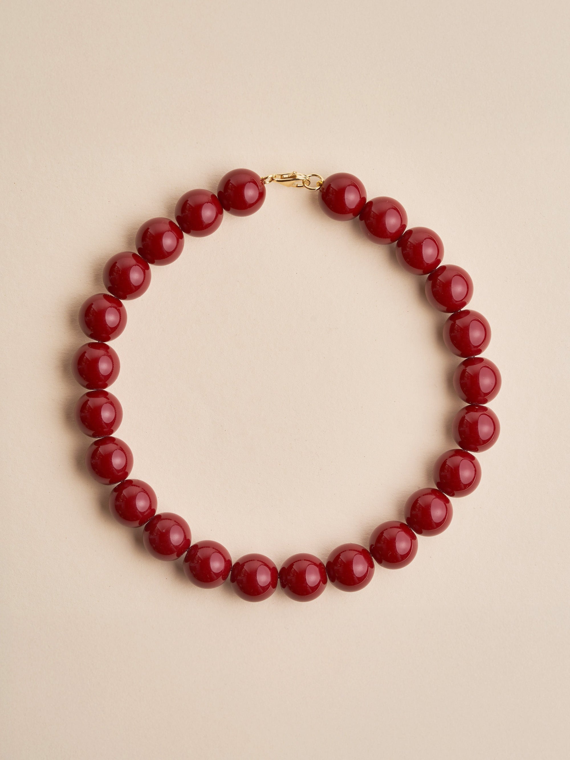 Collana Nocciola Big girocollo con perline in resina e chiusura argento925 placcato oro - Bon.Vi Gioielli
