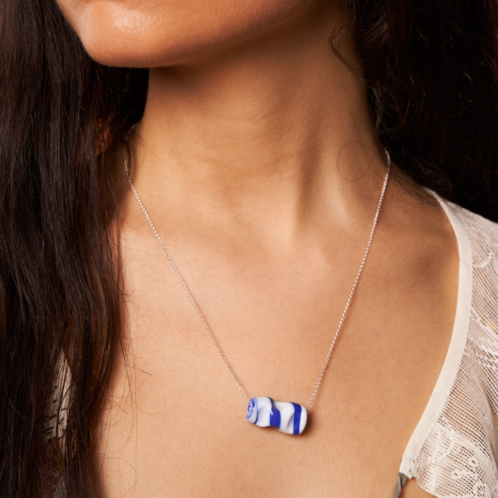 Collana Mar y Sol con perlina in vetro artigianale - Bon.Vi Gioielli